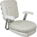 Springfield Marine Springfield Ladder Back Seat With White Cushions & Gimbal 1061301